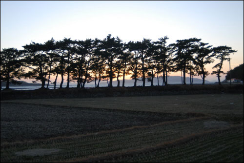 지리마을에서 본 해넘이 